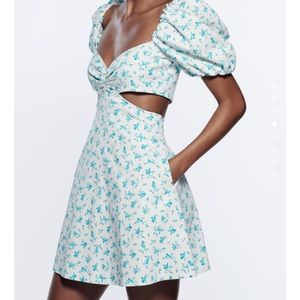 Zara Puff Sleeve Mini Dress